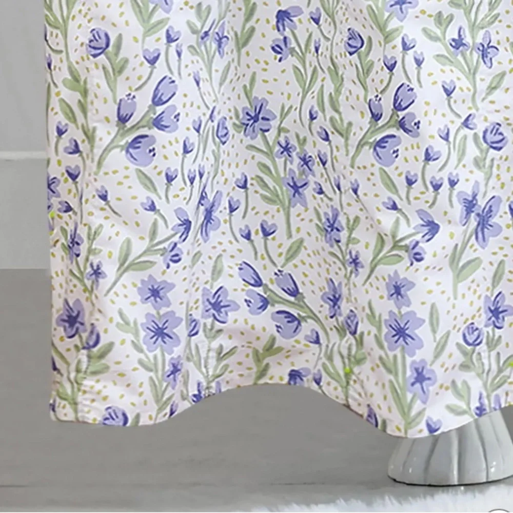 Floral NWT Shower Curtain - Blue and White